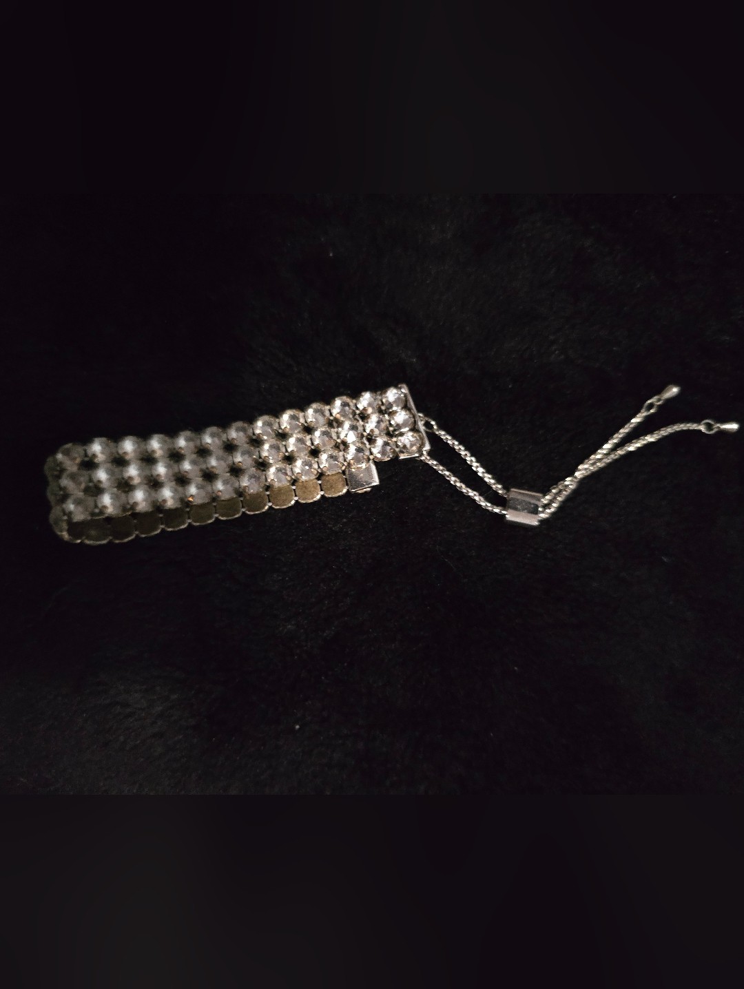 Touchstone Crystal Silver-Tone Adjustable Bracelet